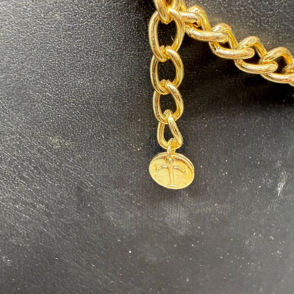 Talbots Rhinestone Black Faceted Bead Crystal Layer Chain Statement Necklace - Picture 5 of 5